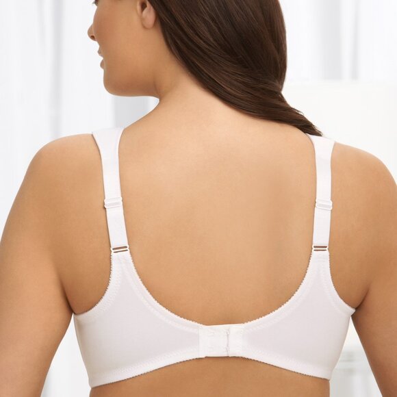 Glamorise (X-WIDE-STRAP) Bra 50F Satin Lace Soft Cup Plus-Size Support Black NEW - Picture 3 of 16